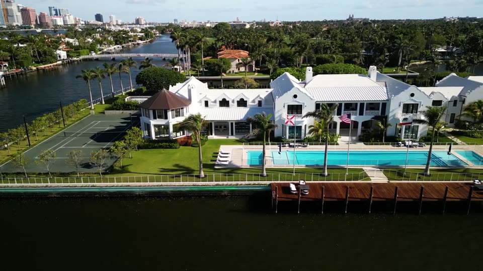 Video: closer aerial pass along the waterfront estate